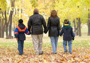 family walking